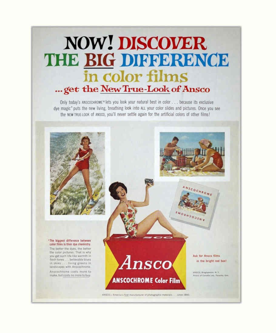 Ansochrome Beach Film Vintage Retro Advert Poster A4 Photo Print