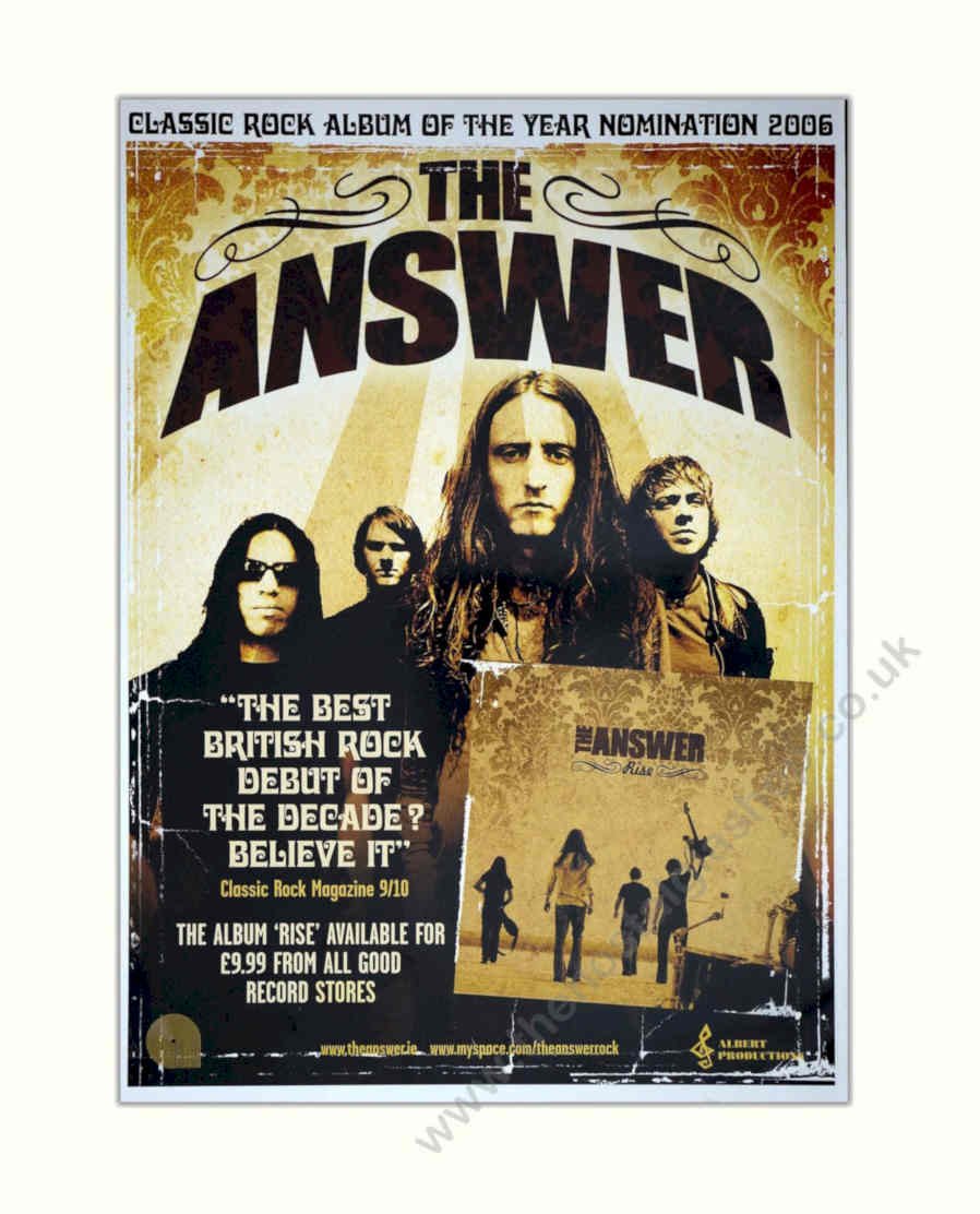 Answer Rise 2006 Vintage Retro Advert Poster A4 Photo Print