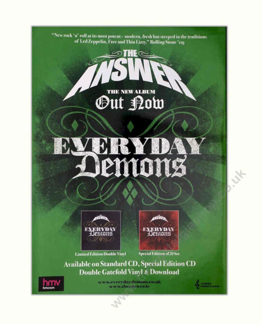 Answer Vinyl Demons Vintage Retro Advert Poster A4 Photo Print