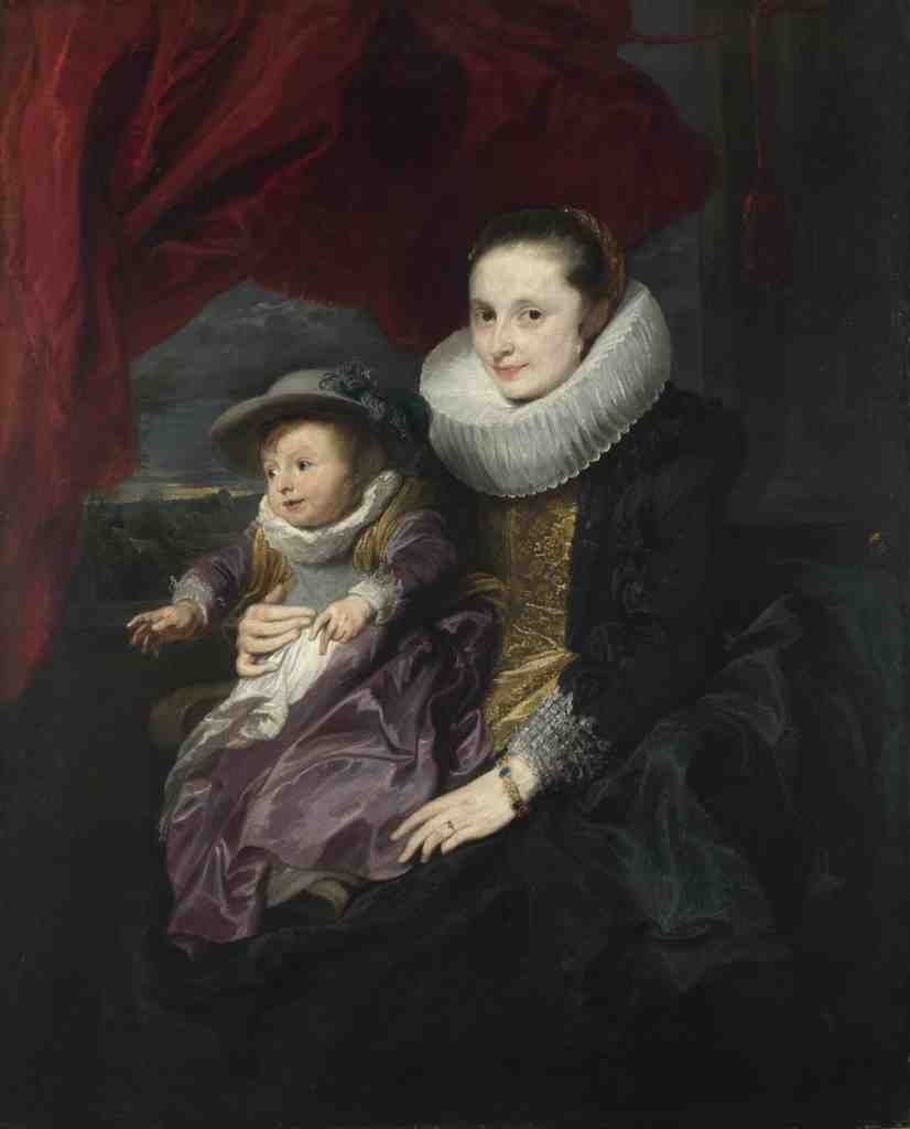 Anthony van Dyck Portrait of a Woman and Child A4 Photo Print