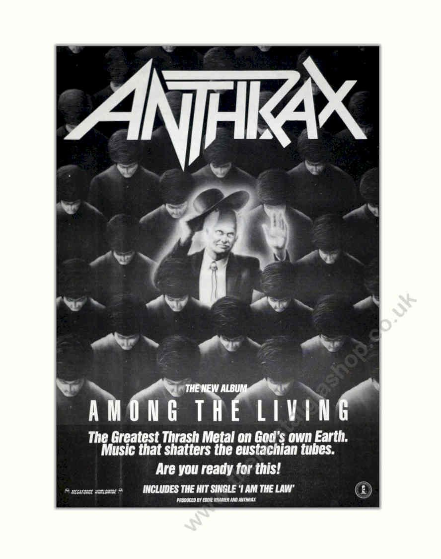 Anthrax Among Living Vintage Retro Advert Poster A4 Photo Print