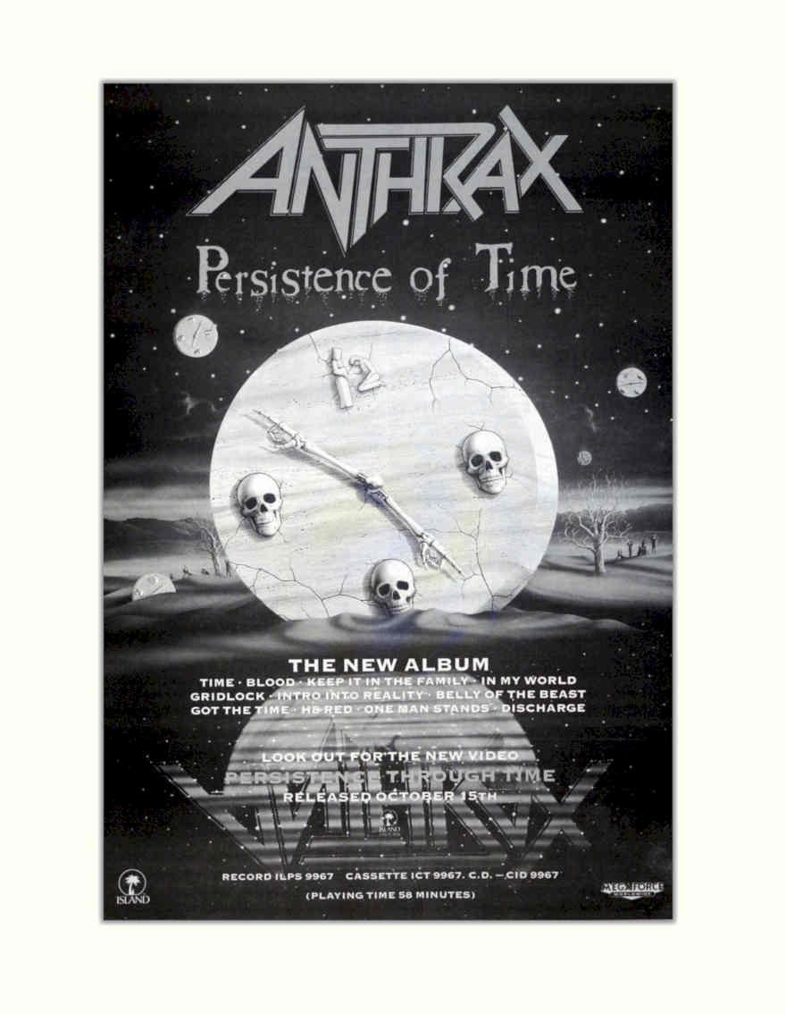 Anthrax Persistence Time Vintage Retro Advert Poster A4 Photo Print