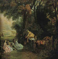 Antoine Jean Watteau A Halt During The Chase A4 Photo Print