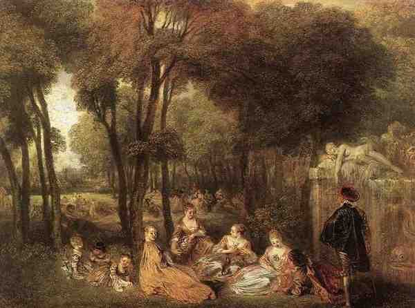 Antoine Jean Watteau Les Champs Elysees A4 Photo Print