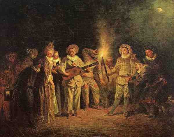 Antoine Jean Watteau The Italian Comedy A4 Photo Print