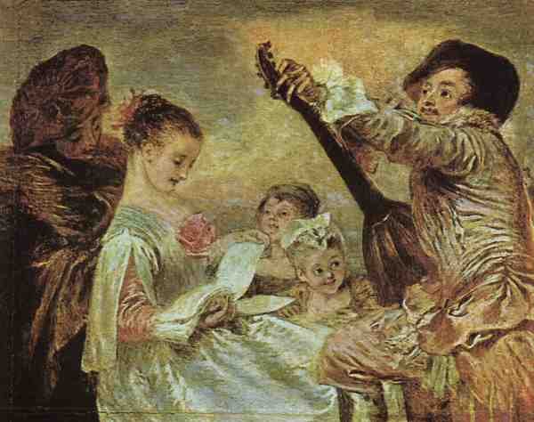 Antoine Jean Watteau The Music Lesson A4 Photo Print