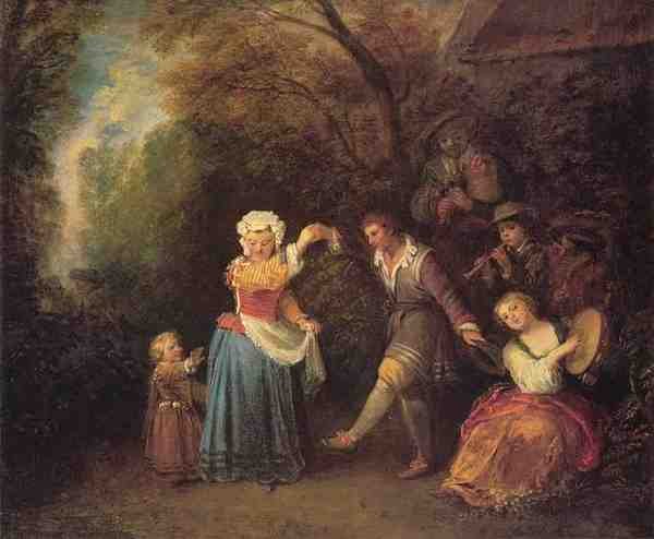 Antoine Jean Watteau Watteau La Danse Champetre A4 Photo Print