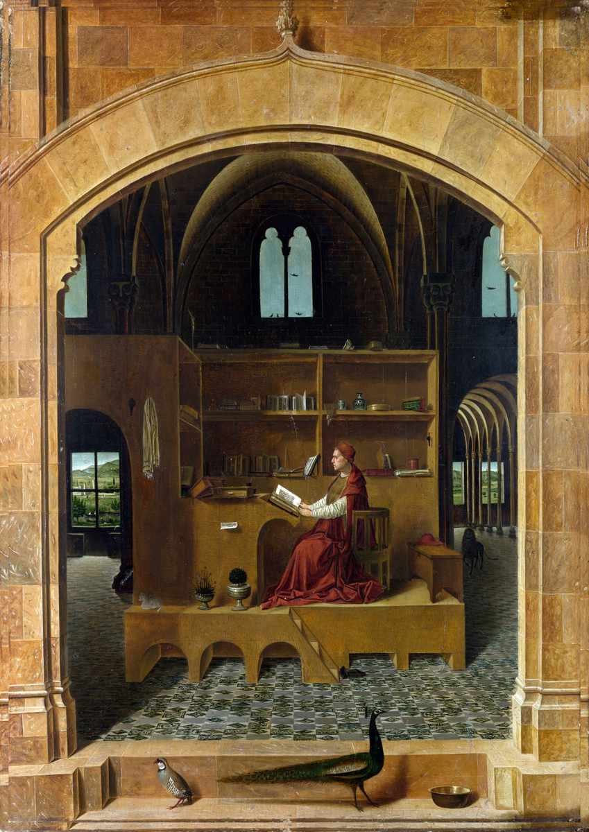 Antonello Da Messina St Jerome In His Study stretch A4 Photo Print