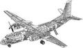 Antonov An24 cutaway A4 Photo Print