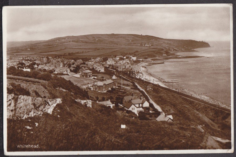 Antrim Belfast Whitehead View Across Houses Vintage A4 Photo Print
