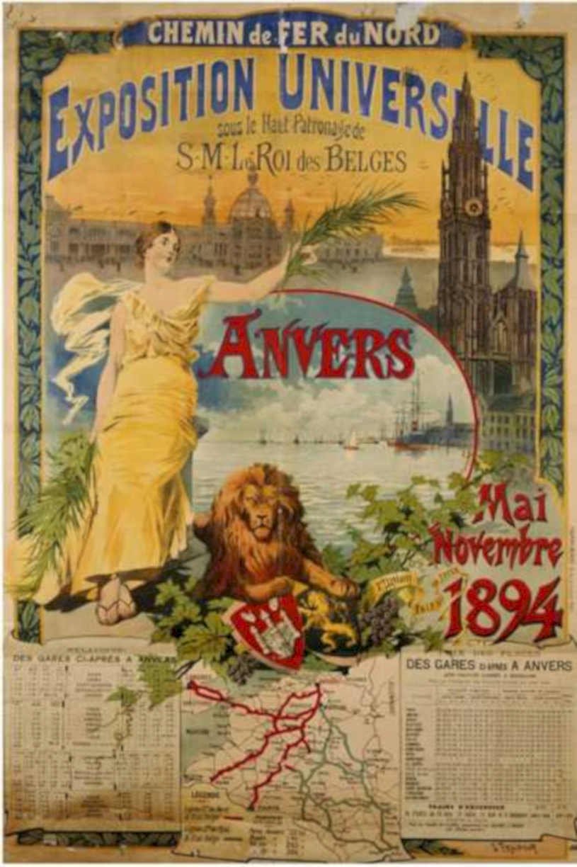 Antwerp Exposition 1894 Vintage Retro Advert Ads A4 Photo Print