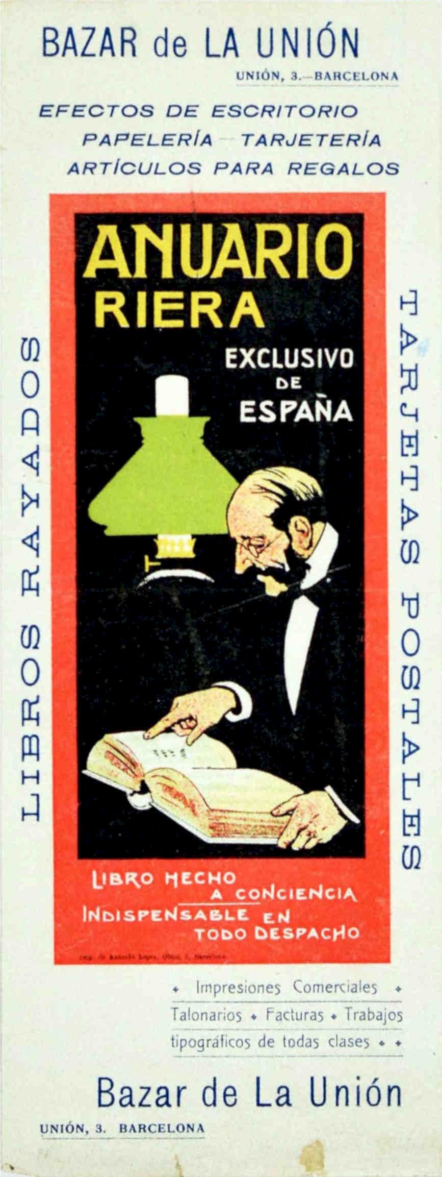 Anuario Riera Flyer Vintage Retro Advert Poster A4 Photo Print