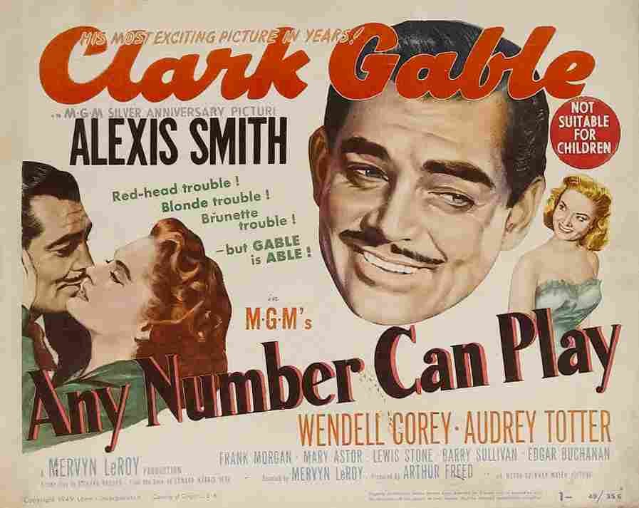 Any Number Can Play 1949 02 film star poster A4 Photo Print
