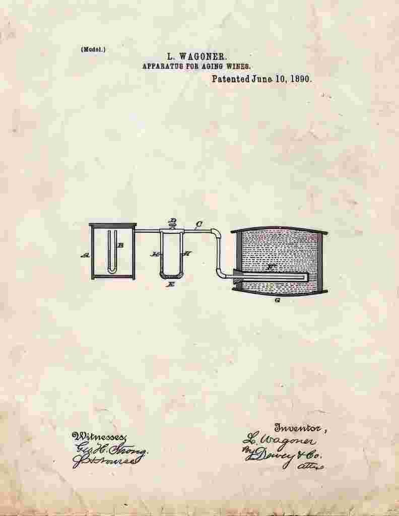 Apparatus For Aging Wines Patent Print A4 Photo Print