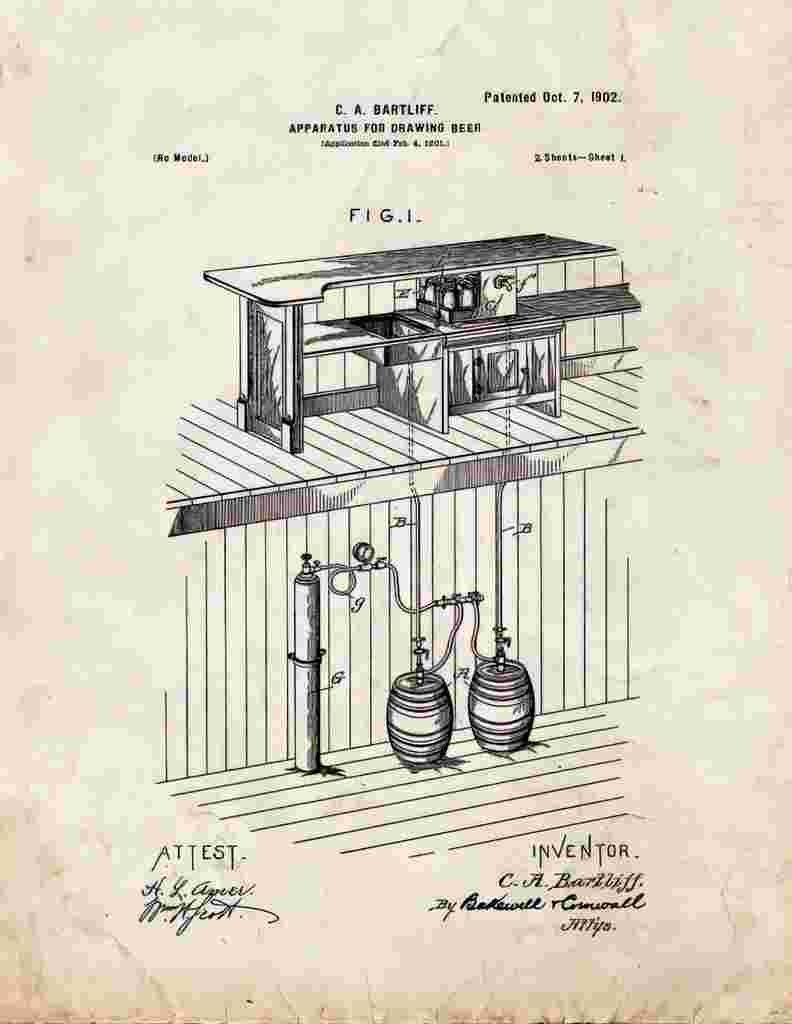 Apparatus for Drawing Beer Patent Print A4 Photo Print
