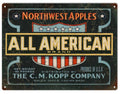 Apples Crate Sign Vintage Retro Advert Ads A4 Photo Print