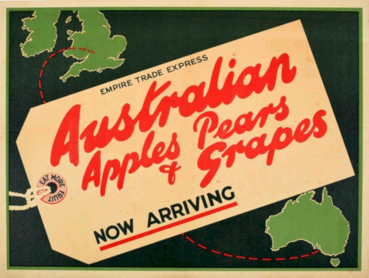 Apples Grapes Trade Vintage Retro Advert Poster A4 Photo Print
