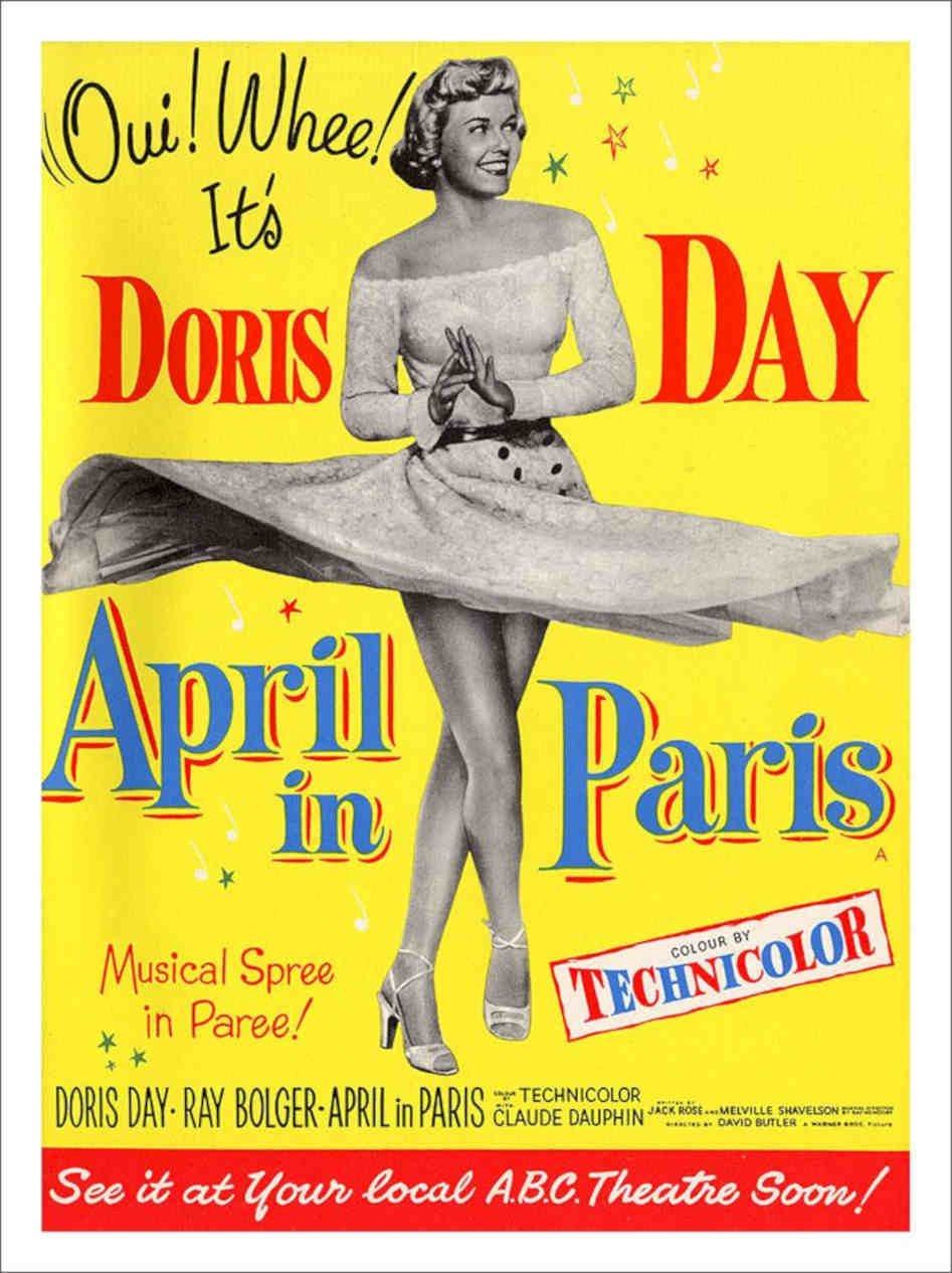 April In Paris Doris Day Movie Poster Vintage Retro Advert Poster A4 Photo Prin