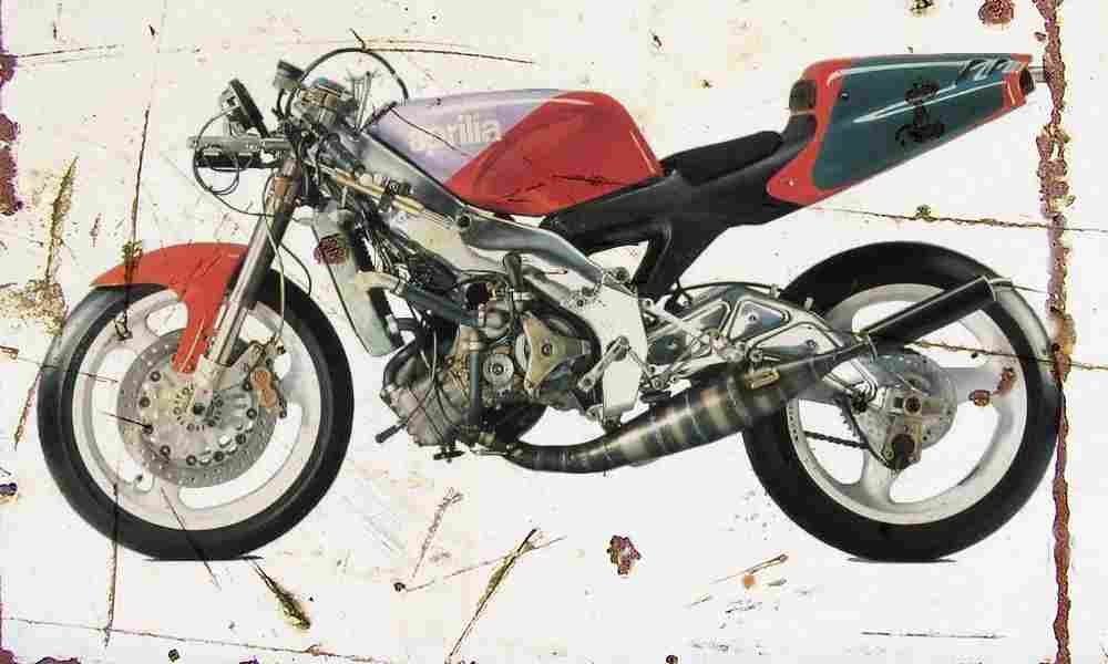 Aprilia GP Racer 1991 Aged Vintage A4 Photo Print
