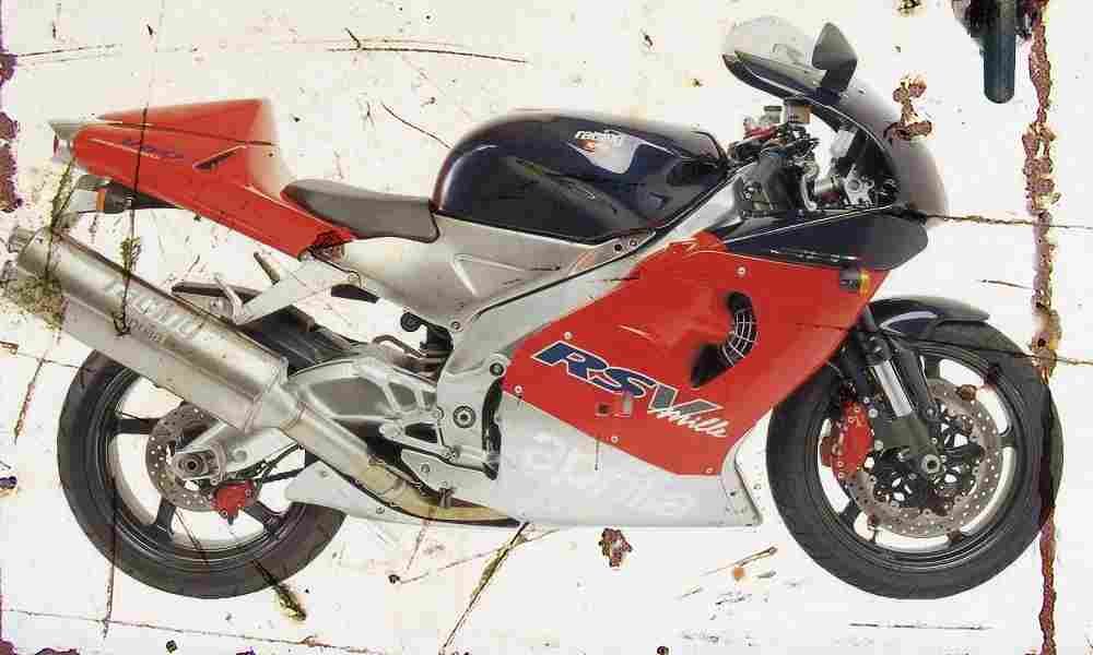 Aprilia RSV Mille 1999 Aged Vintage A4 Photo Print
