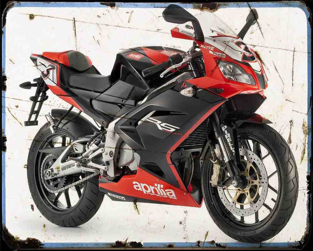 Aprilia Rs 125 09 Motorbike Vintage Aged A4 Photo Print