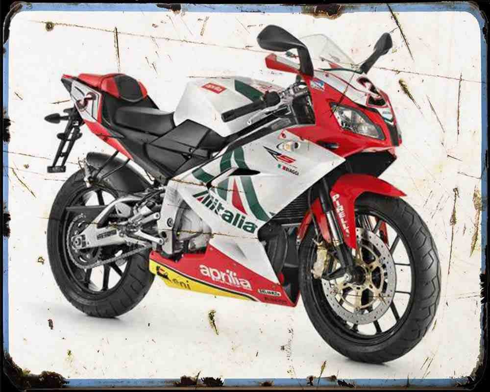 Aprilia Rs 125 Sbk Motorbike Vintage Aged A4 Photo Print