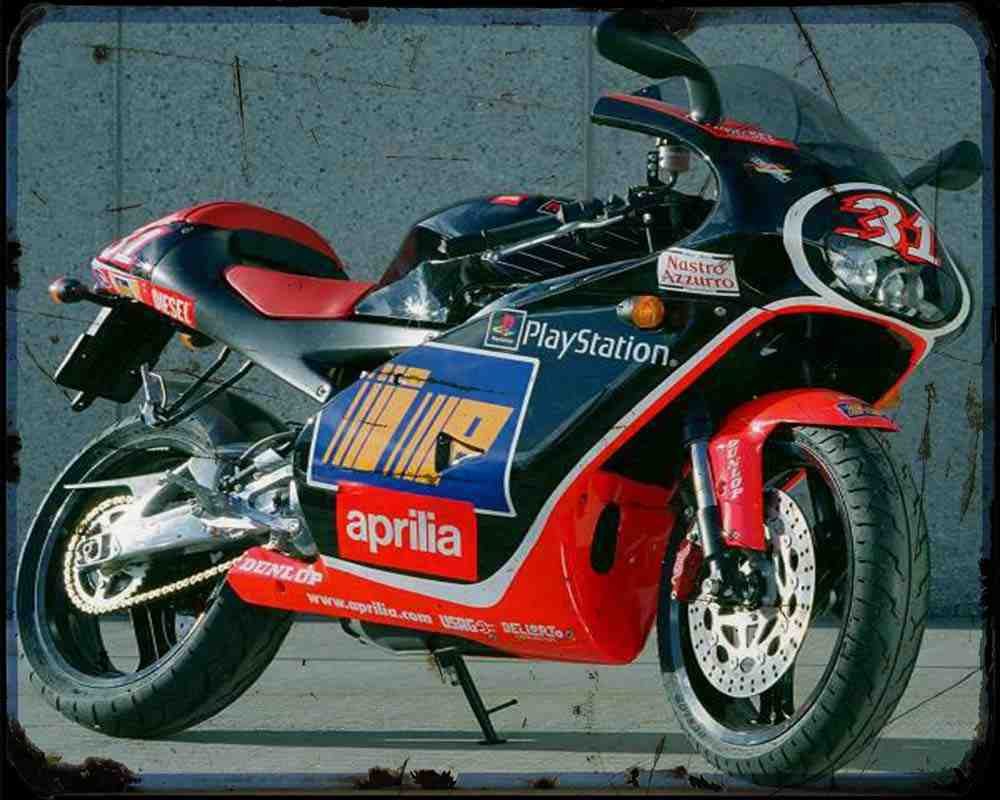 Aprilia Rs 125R Harada Replica A4 Photo Print Motorbike Vintage Aged
