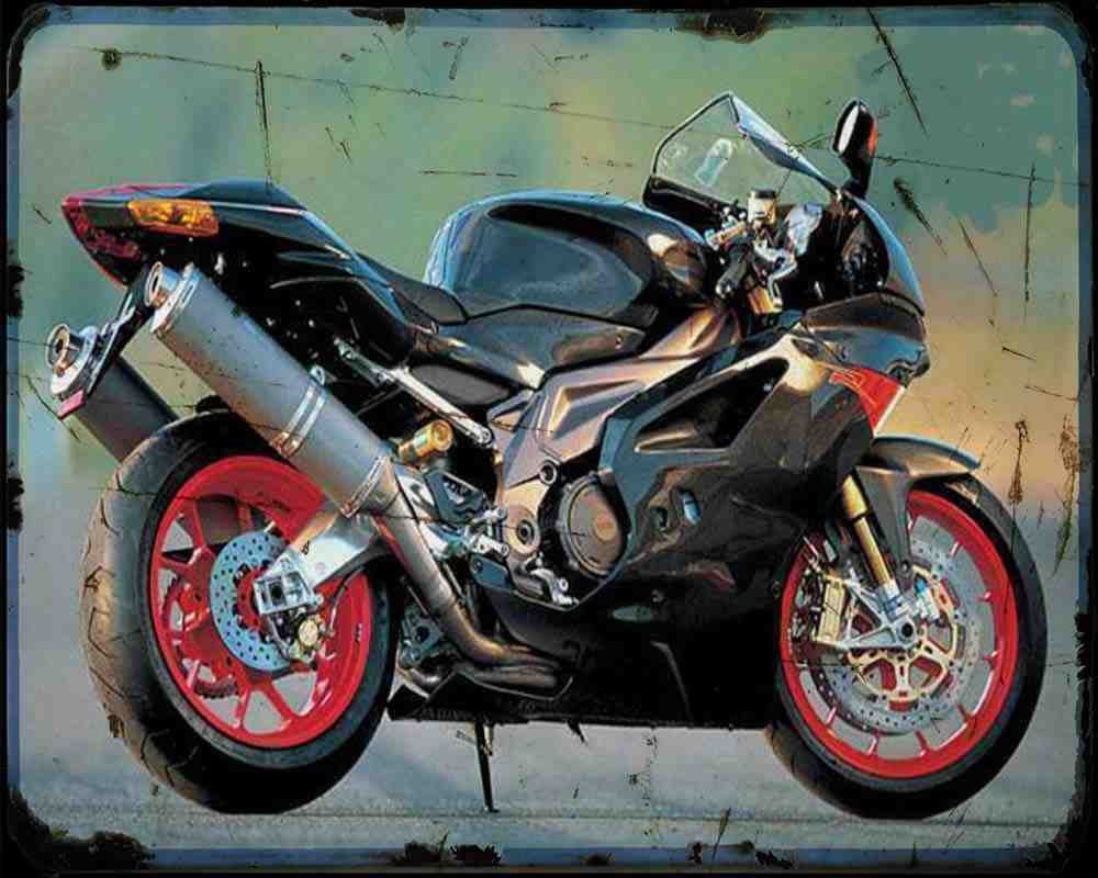 Aprilia Rsv 1000 Nera 04 2 A4 Photo Print Motorbike Vintage Aged