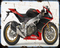 Aprilia Rsv 4 Factor Sbk 13 A4 Photo Print Motorbike Vintage Aged