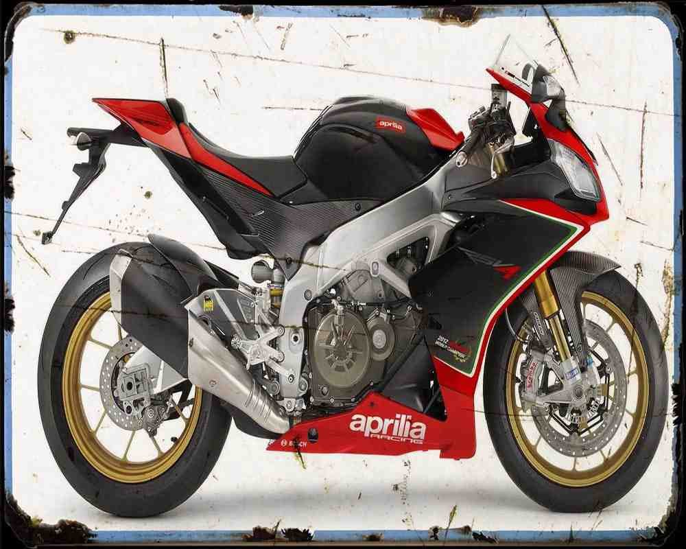Aprilia Rsv 4 Factor Sbk 13 A4 Photo Print Motorbike Vintage Aged