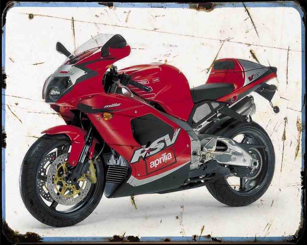 Aprilia Rsv1000 98 1 Motorbike Vintage Aged (2) A4 Photo Print
