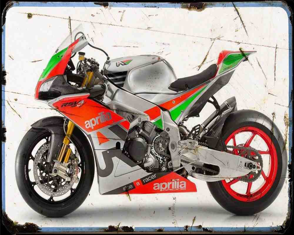 Aprilia Rsv4 Rfw 16 03 Motorbike Vintage Aged A4 Photo Print