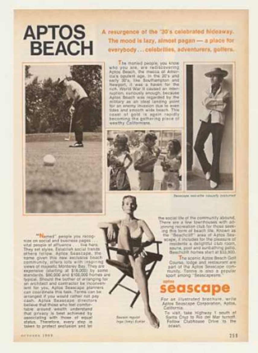 Aptos Beach Scenes Vintage Retro Advert Ads A4 Photo Print