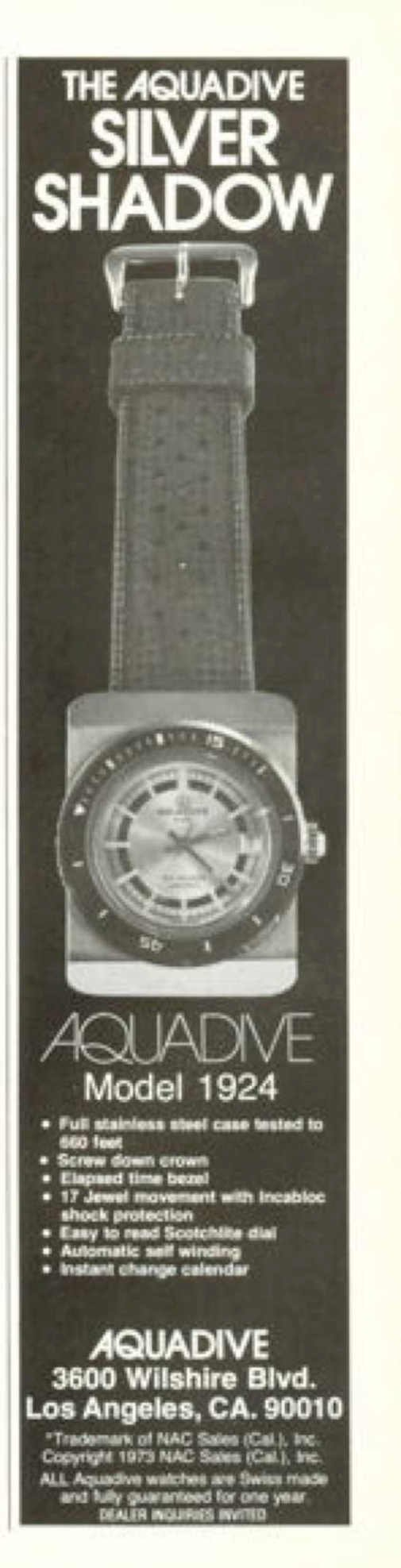 Aquadive Silver Shadow Vintage Retro Advert Ads A4 Photo Print