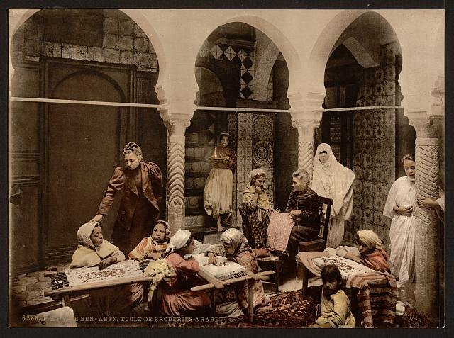 Arab school of embroidery Algiers Vintage A4 Photo Print
