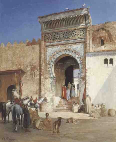 Arabs Outside the Mosque A4 Photo Print