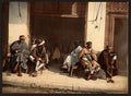 Arabs before a cafe Algiers Vintage A4 Photo Print