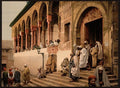 Arabs leaving mosque Tunis Vintage A4 Photo Print