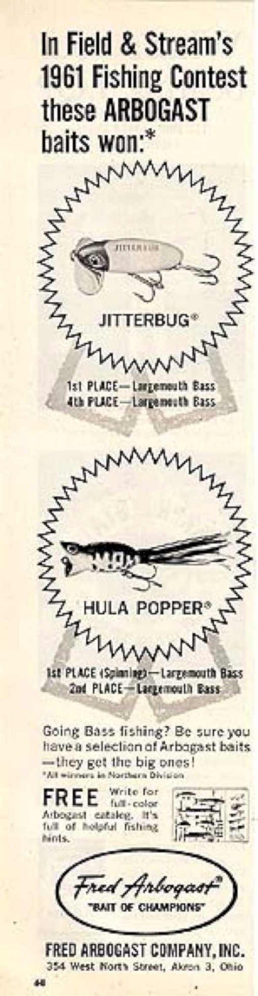 Arbogast Jitterbug Hula Vintage Retro Advert Ads A4 Photo Print