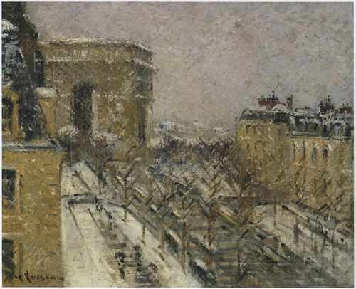 Arc De Triomphe In The Snow A4 Photo Print
