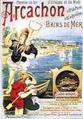 Arcachon Bains De Vintage Retro Advert Ads A4 Photo Print
