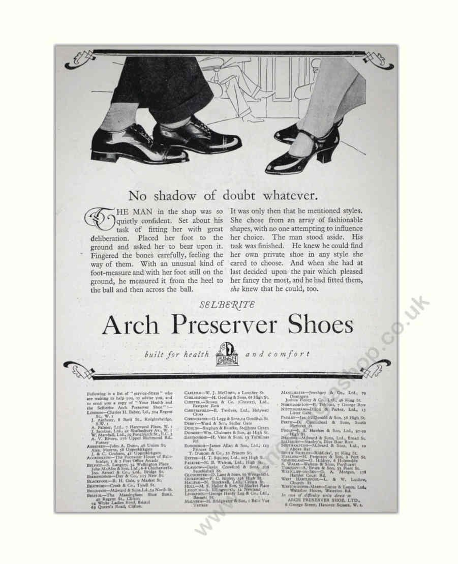 Arch Preserver Shoes Vintage Retro Advert Poster A4 Photo Print