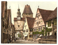 Archway and St Marks Tower Rothenburg Bavaria Vintage A4 Photo Print