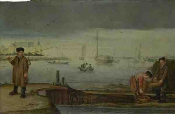 Arent Arentsz Fishermen Near Muiden Castle A4 Photo Print