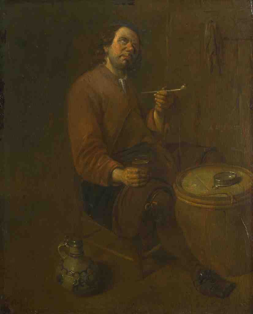 Arent Diepraem A Peasant seated smoking A4 Photo Print
