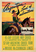 Argentina Cruise Sunset Vintage Retro Advert Poster A4 Photo Print