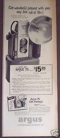 Argus 75 Camera Vintage Retro Advert Ads A4 Photo Print