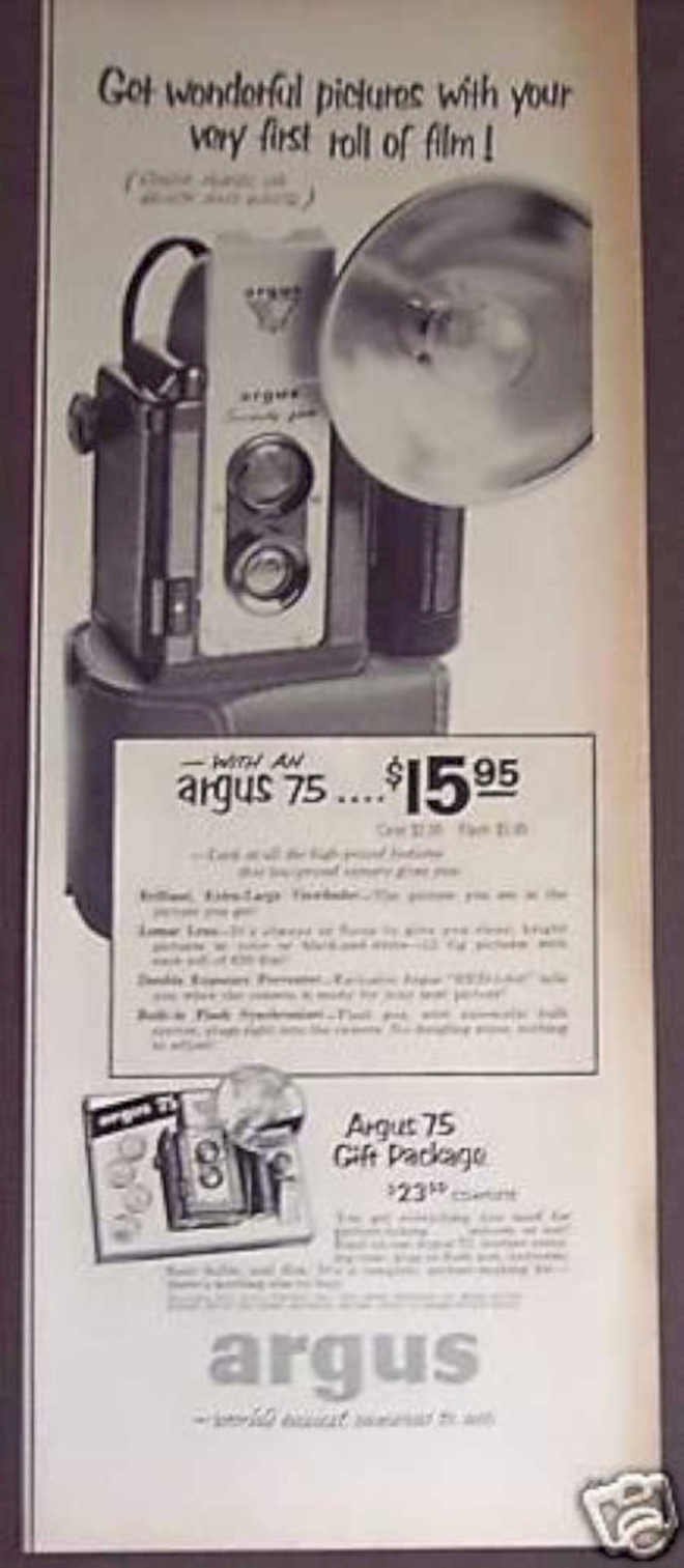 Argus 75 Camera Vintage Retro Advert Ads A4 Photo Print