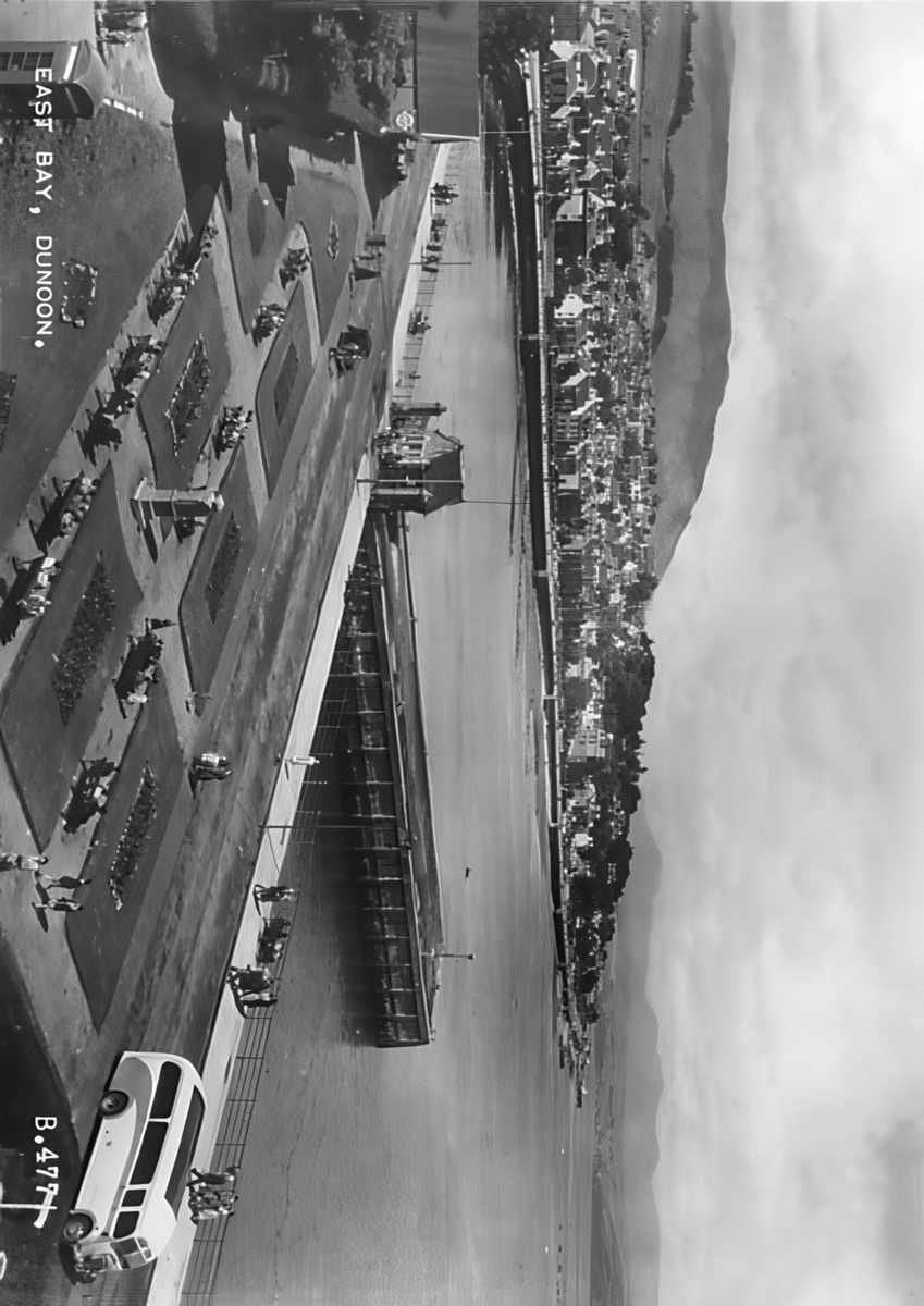 Argyllshire Dunoon East Bay 1950s vintage old photo BW A4 Photo Print