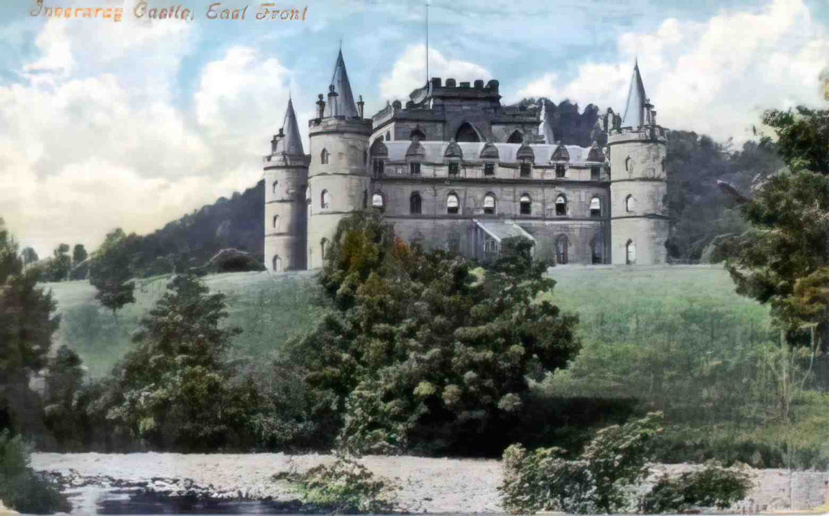 Argyllshire Inverary Castle East Front 1908 Vintage A4 Photo Print